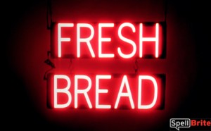 FRESH BREAD lighted LED sign that looks like neon signage for your bakery
