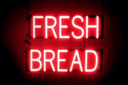 FRESH BREAD LED lighted signs that use interchangeable letters to make personalized signs for your bakery