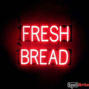 FRESH BREAD LED lighted signs that use interchangeable letters to make personalized signs for your bakery