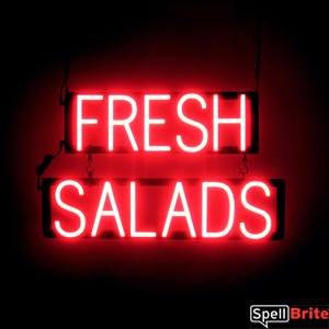 FRESH SALADS LED sign that looks like lighted neon signs for your business