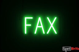Fax sign, featuring LED lights that look like neon Fax signs