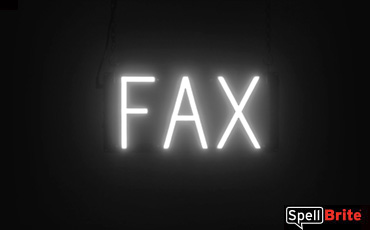 Fax sign, featuring LED lights that look like neon Fax signs