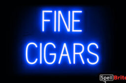 FINE CIGARS sign, featuring LED lights that look like neon FINE CIGARS signs