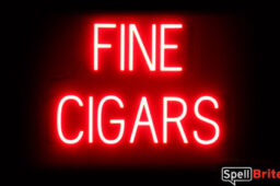 FINE CIGARS sign, featuring LED lights that look like neon FINE CIGARS signs