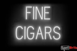 FINE CIGARS sign, featuring LED lights that look like neon FINE CIGARS signs