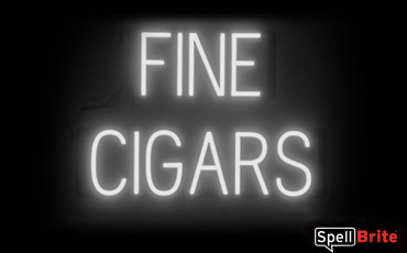 FINE CIGARS sign, featuring LED lights that look like neon FINE CIGARS signs