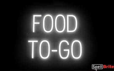 FOOD TO GO sign, featuring LED lights that look like neon FOOD TO GO signs