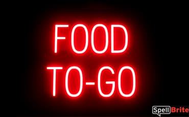 FOOD TO GO sign, featuring LED lights that look like neon FOOD TO GO signs