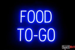FOOD TO GO sign, featuring LED lights that look like neon FOOD TO GO signs