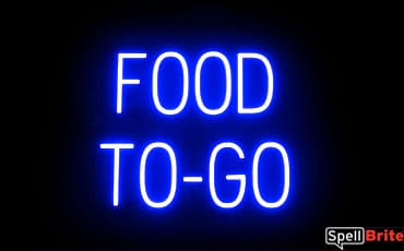 FOOD TO GO sign, featuring LED lights that look like neon FOOD TO GO signs