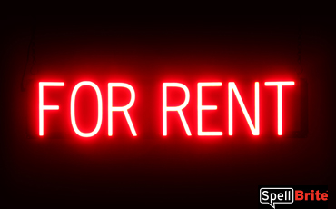 FOR RENT Sign – SpellBrite’s LED Sign Alternative to Neon FOR RENT Signs for Businesses in Red