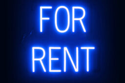 FOR RENT Sign – SpellBrite’s LED Sign Alternative to Neon FOR RENT Signs for Businesses in Blue