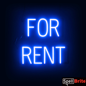 Neon-Like Blue LED FOR RENT 2 Row Sign