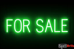 FOR SALE sign, featuring LED lights that look like neon FOR SALE signs