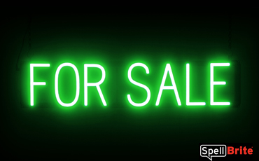 FOR SALE sign, featuring LED lights that look like neon FOR SALE signs