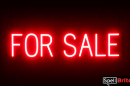 FOR SALE sign, featuring LED lights that look like neon FOR SALE signs