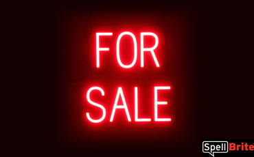FOR SALE Sign – SpellBrite’s LED Sign Alternative to Neon FOR SALE Signs for Businesses in Red