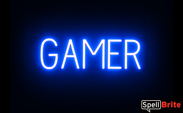 GAMER sign, featuring LED lights that look like neon GAMER signs