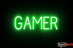 GAMER sign, featuring LED lights that look like neon GAMER signs