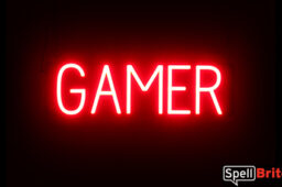 GAMER sign, featuring LED lights that look like neon GAMER signs