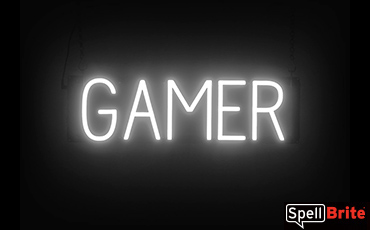 GAMER sign, featuring LED lights that look like neon GAMER signs
