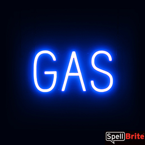 Blue LED GAS Sign, Neon Sign Appearance with LED Lights