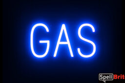 GAS sign, featuring LED lights that look like neon GAS signs