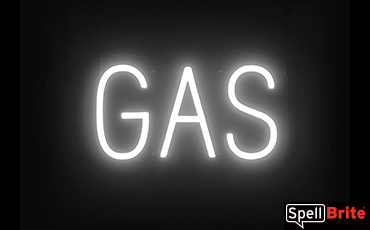 GAS sign, featuring LED lights that look like neon GAS signs