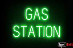 GAS STATION sign, featuring LED lights that look like neon GAS STATION signs