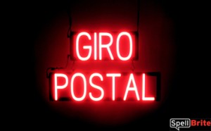 GIRO POSTAL LED signage that looks like neon lighted signs for your company