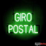 GIRO POSTAL sign, featuring LED lights that look like neon GIRO POSTAL signs