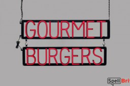 GOURMET BURGERS LED signs that look like neon signage for your restaurant