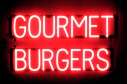 GOURMET BURGERS lighted LED signs that look like neon signage for your restaurant