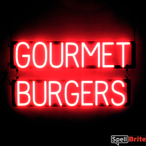 GOURMET BURGERS lighted LED signs that look like neon signage for your restaurant
