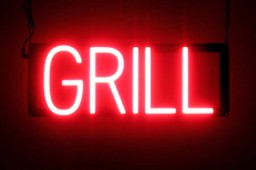 GRILL lighted LED signs that look like a neon sign for your bar
