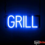GRILL sign, featuring LED lights that look like neon GRILL signs