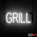 GRILL sign, featuring LED lights that look like neon GRILL signs