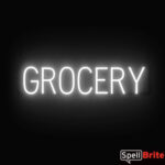 GROCERY sign, featuring LED lights that look like neon GROCERY signs