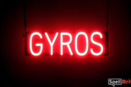 GYROS sign, featuring LED lights that look like neon GYRO signs