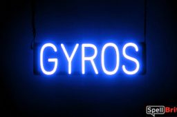 GYROS sign, featuring LED lights that look like neon GYRO signs