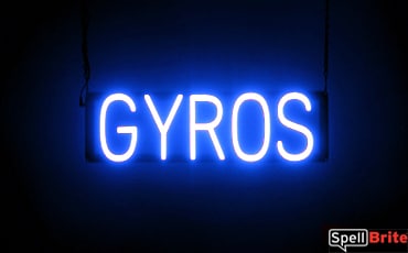 GYROS sign, featuring LED lights that look like neon GYRO signs