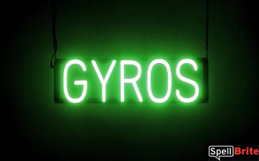 GYROS sign, featuring LED lights that look like neon GYRO signs