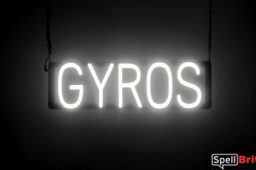 GYROS sign, featuring LED lights that look like neon GYRO signs