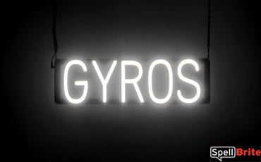 GYROS sign, featuring LED lights that look like neon GYRO signs