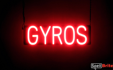 GYROS sign, featuring LED lights that look like neon GYRO signs