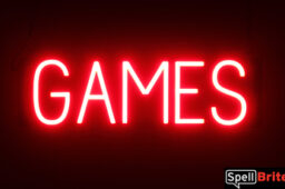 GAMES sign, featuring LED lights that look like neon GAMES signs