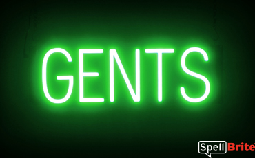 GENTS Sign – SpellBrite’s LED Sign Alternative to Neon GENTS Signs for Businesses in Green