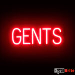 GENTS sign, featuring LED lights that look like neon GENTS signs