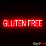 GLUTEN FREE sign, featuring LED lights that look like neon GLUTEN FREE signs