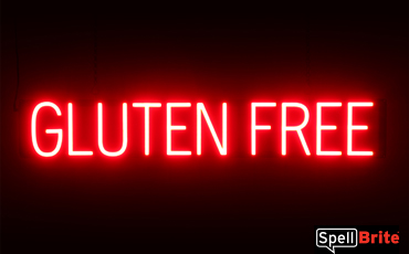 GLUTEN FREE Sign – SpellBrite’s LED Sign Alternative to Neon GLUTEN FREE Signs for Restaurants in Red